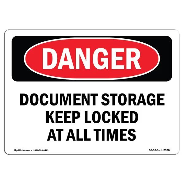 Safety Sign, OSHA Danger, 18